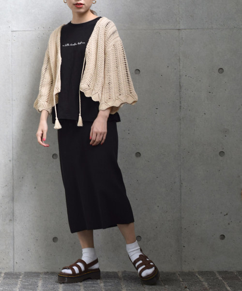 w closet（ダブルクローゼット）の「カギ針編み透かし編みカーディガン（ニット/セーター・レディース・ミント/ライトベージュ/キナリ・FREE）」の17枚目の写真