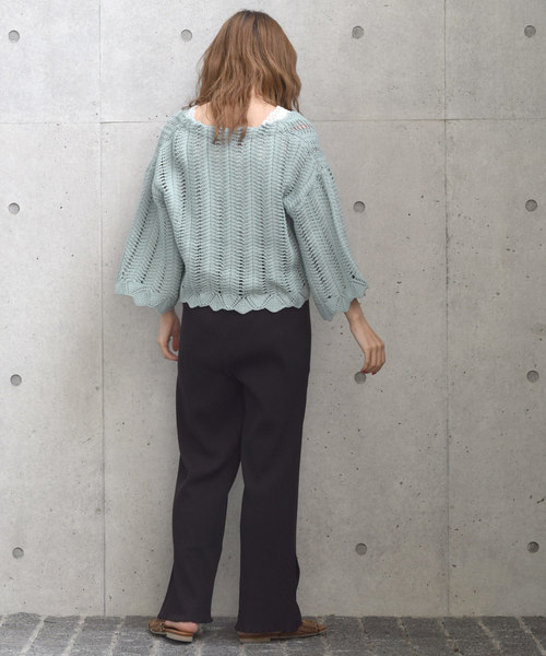 w closet（ダブルクローゼット）の「カギ針編み透かし編みカーディガン（ニット/セーター・レディース・ミント/ライトベージュ/キナリ・FREE）」の20枚目の写真