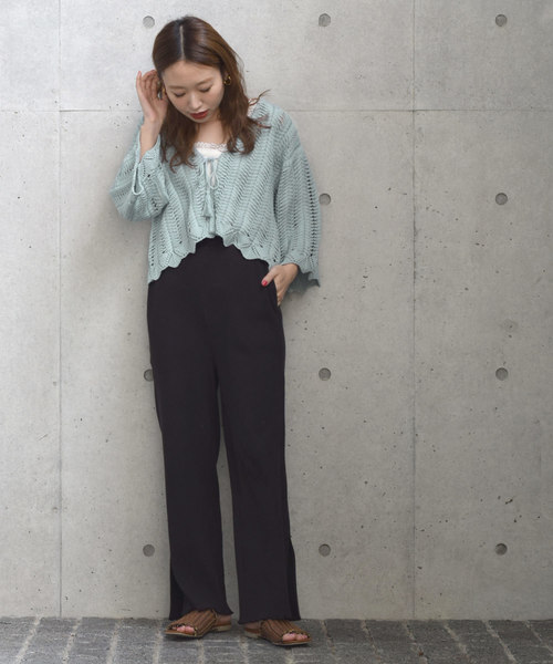 w closet（ダブルクローゼット）の「カギ針編み透かし編みカーディガン（ニット/セーター・レディース・ミント/ライトベージュ/キナリ・FREE）」の22枚目の写真