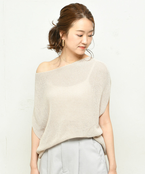 DouDou（ドゥドゥ）の「畦ゆるフレンチプルオーバー（ニット/セーター・レディース・ブラウン/ベージュ/ホワイト系その他・FREE）」の6枚目の写真