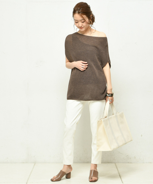 DouDou（ドゥドゥ）の「畦ゆるフレンチプルオーバー（ニット/セーター・レディース・ブラウン/ベージュ/ホワイト系その他・FREE）」の14枚目の写真