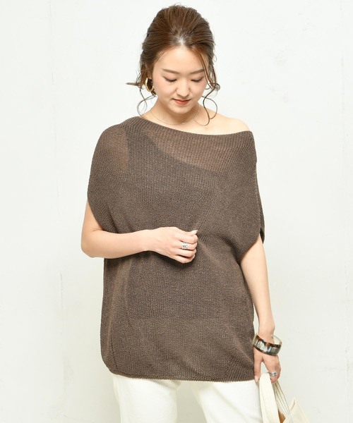 DouDou（ドゥドゥ）の「畦ゆるフレンチプルオーバー（ニット/セーター・レディース・ブラウン/ベージュ/ホワイト系その他・FREE）」の10枚目の写真