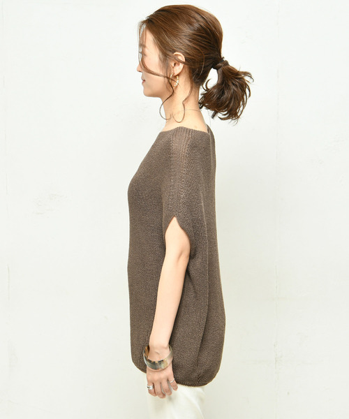 DouDou（ドゥドゥ）の「畦ゆるフレンチプルオーバー（ニット/セーター・レディース・ブラウン/ベージュ/ホワイト系その他・FREE）」の18枚目の写真