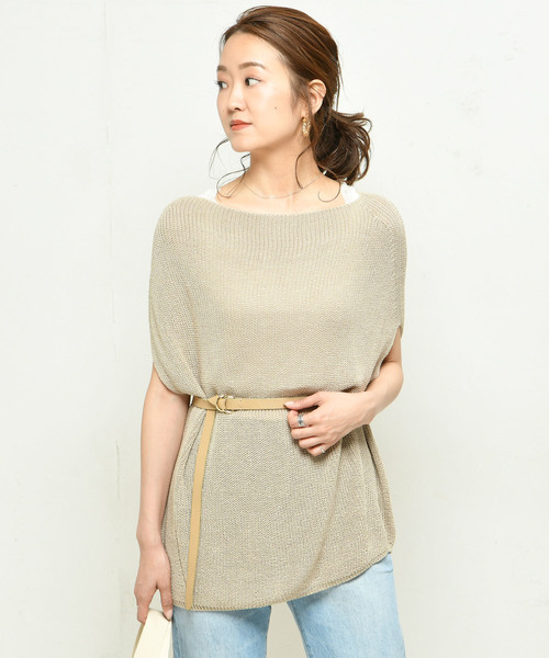 DouDou（ドゥドゥ）の「畦ゆるフレンチプルオーバー（ニット/セーター・レディース・ブラウン/ベージュ/ホワイト系その他・FREE）」の8枚目の写真