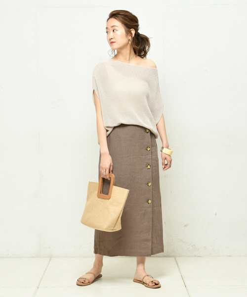 DouDou（ドゥドゥ）の「畦ゆるフレンチプルオーバー（ニット/セーター・レディース・ブラウン/ベージュ/ホワイト系その他・FREE）」の21枚目の写真