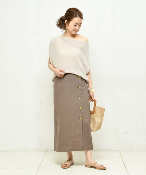 DouDou（ドゥドゥ）の「畦ゆるフレンチプルオーバー（ニット/セーター・レディース・ブラウン/ベージュ/ホワイト系その他・FREE）」の16枚目の写真