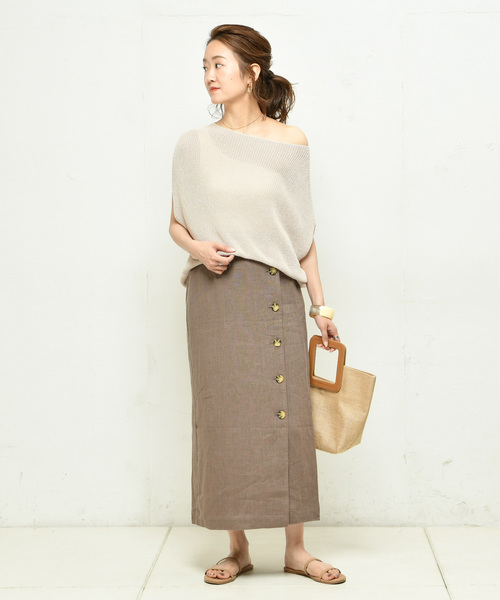 DouDou（ドゥドゥ）の「畦ゆるフレンチプルオーバー（ニット/セーター・レディース・ブラウン/ベージュ/ホワイト系その他・FREE）」の7枚目の写真