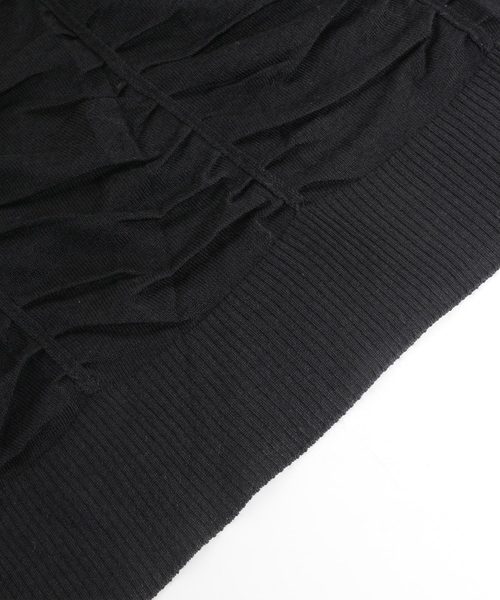 sankyo shokai(サンキョウショウカイ)の「シャーリングギャザーVネックカットソー(Tシャツ/カットソー・レディース・ホワイト/ブラック・M/L)」の7枚目の写真