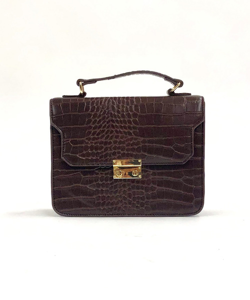 archives（アルシーヴ）の「クロコアコーディオンショルダー（ショルダーバッグ・レディース・ブラック/ブラウン・MEDIUM）」の3枚目の写真