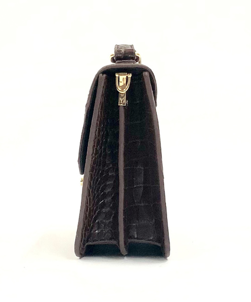 archives（アルシーヴ）の「クロコアコーディオンショルダー（ショルダーバッグ・レディース・ブラック/ブラウン・MEDIUM）」の5枚目の写真