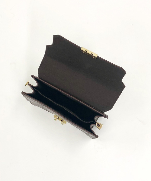 archives（アルシーヴ）の「クロコアコーディオンショルダー（ショルダーバッグ・レディース・ブラック/ブラウン・MEDIUM）」の8枚目の写真