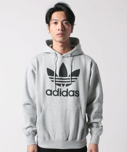 adidas アディダス TREFOIL HOODIE トレフォイル フーディ 裏起毛 プルオーバー パーカー