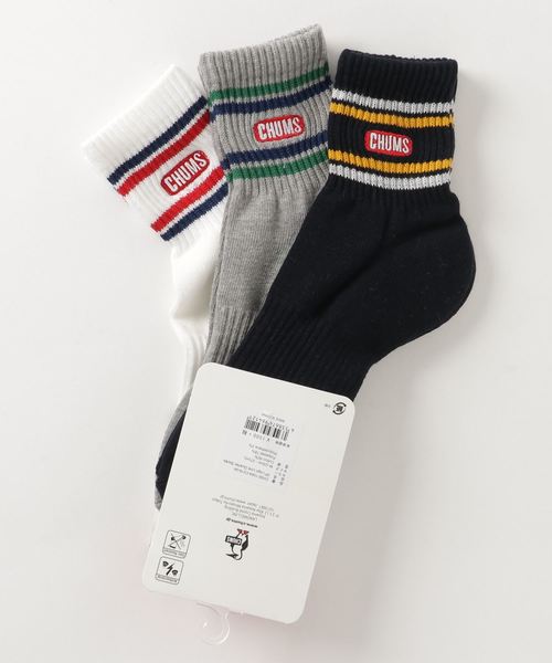 CHUMS(チャムス)の「3P Logo Line Quarter Socks(ソックス/靴下)」|その他