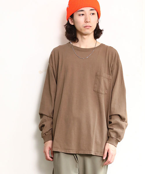 Goodwear(Since1983)（グッドウェア）の「【MADE IN USA】L/S POCKET TEE BIG  /ロングスリーブポケットＴビッグ（Tシャツ/カットソー・メンズ・ホワイト/チャコールグレー/ブラック/パープル/ネイビー/ブラウン/ベージュ系その他/レッド/ダークオリーブ/グリーン/マスタード/ブラック系その他/ナチュラル/ボルドー/カーキブラウン/アーミー/オレンジ系その他/ブルー系その他/ヘザーグレー/クリーム/パープル系その他/オレンジ系/ワイン系/グレー系その他/ピンク系その他/オリーブ/イエロー系その他2/ベージュ系その他2/グレー系その他3/グリーン系その他2・XX-LARGE）」の8枚目の写真