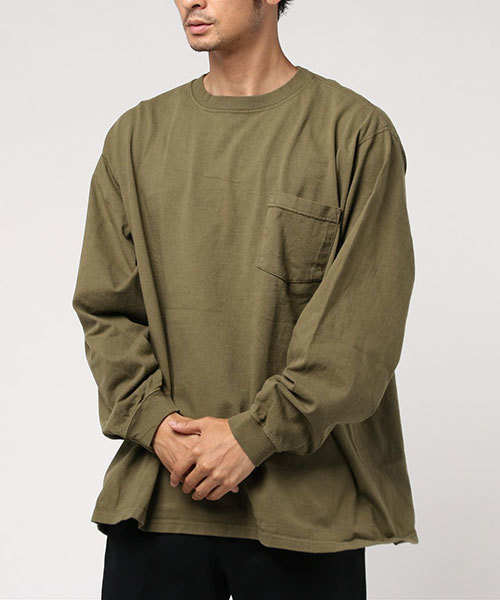 Goodwear(Since1983)（グッドウェア）の「【MADE IN USA】L/S POCKET TEE BIG  /ロングスリーブポケットＴビッグ（Tシャツ/カットソー・メンズ・ホワイト/チャコールグレー/ブラック/パープル/ネイビー/ブラウン/ベージュ系その他/レッド/ダークオリーブ/グリーン/マスタード/ブラック系その他/ナチュラル/ボルドー/カーキブラウン/アーミー/オレンジ系その他/ブルー系その他/ヘザーグレー/クリーム/パープル系その他/オレンジ系/ワイン系/グレー系その他/ピンク系その他/オリーブ/イエロー系その他2/ベージュ系その他2/グレー系その他3/グリーン系その他2・XX-LARGE）」の15枚目の写真