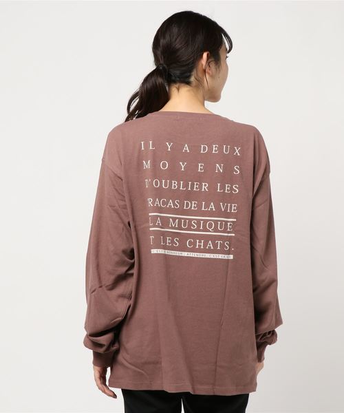 archives(アルシーヴ)の「BACKプリントBIGロンT(Tシャツ/カットソー・レディース・ホワイト/パープル/オフホワイト/モカ・MEDIUM)」の5枚目の写真