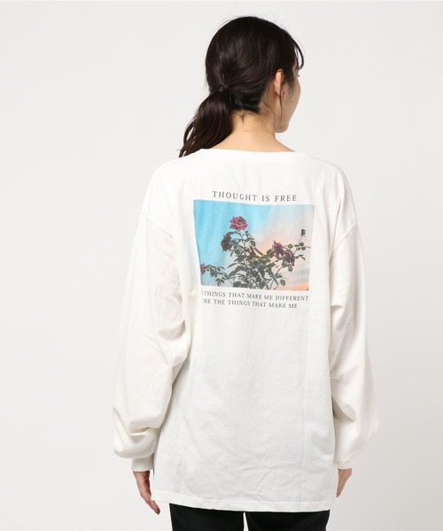 archives(アルシーヴ)の「BACKプリントBIGロンT(Tシャツ/カットソー・レディース・ホワイト/パープル/オフホワイト/モカ・MEDIUM)」の2枚目の写真