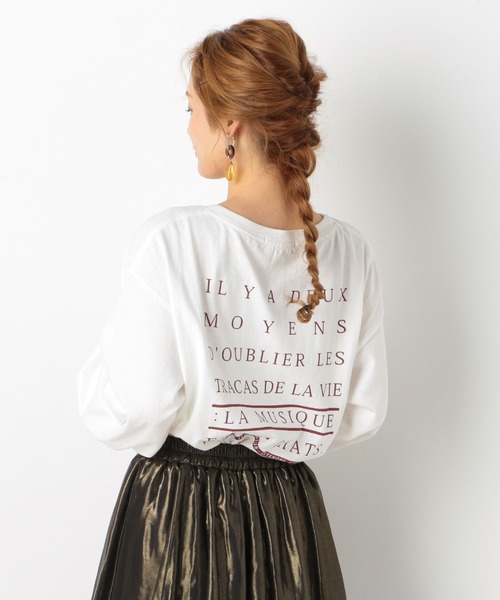 archives(アルシーヴ)の「BACKプリントBIGロンT(Tシャツ/カットソー・レディース・ホワイト/パープル/オフホワイト/モカ・MEDIUM)」の7枚目の写真