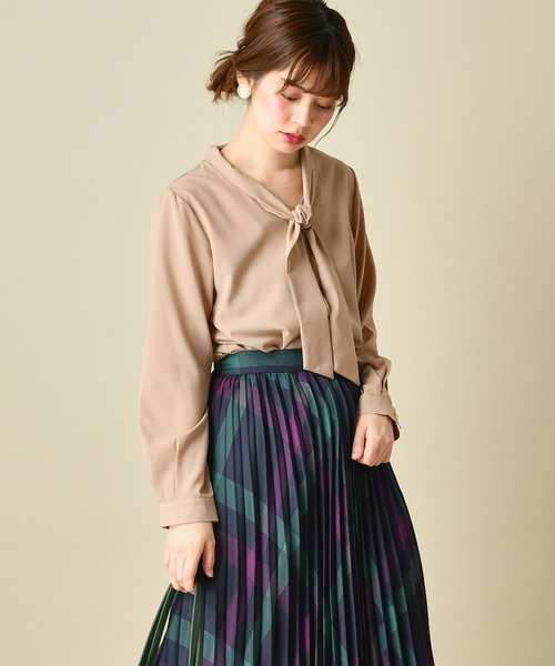 natural couture（ナチュラルクチュール）の「プチプラ2WAYボータイブラウス（シャツ/ブラウス・レディース・ベージュ/ブラウン/オフホワイト/その他1/その他2・FREE）」の19枚目の写真