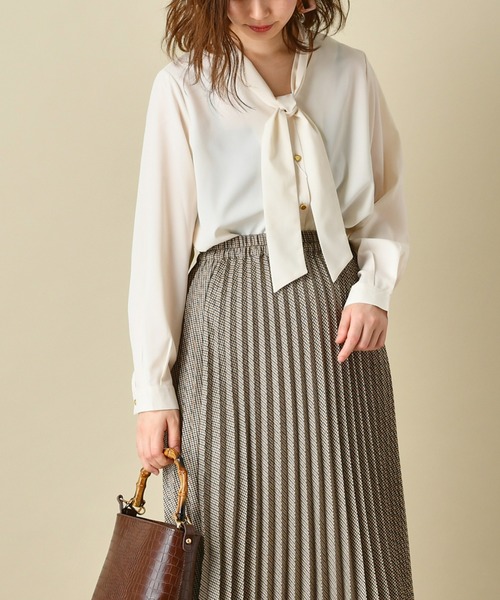 natural couture（ナチュラルクチュール）の「プチプラ2WAYボータイブラウス（シャツ/ブラウス・レディース・ベージュ/ブラウン/オフホワイト/その他1/その他2・FREE）」の18枚目の写真