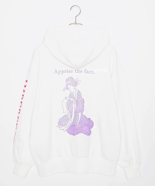 WEGO（ウィゴー）の「WEGO/浮世絵リフレクタービッグシルエットパーカー（パーカー・レディース・ホワイト/ブルー・FREE）」の15枚目の写真