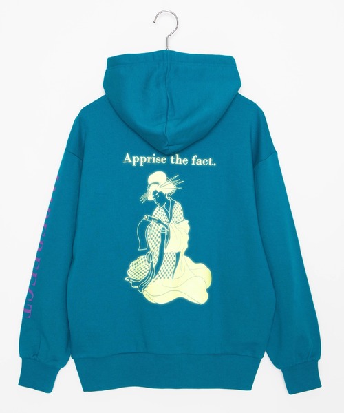 WEGO（ウィゴー）の「WEGO/浮世絵リフレクタービッグシルエットパーカー（パーカー・レディース・ホワイト/ブルー・FREE）」の16枚目の写真