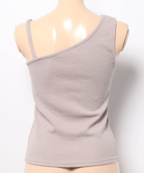 Mysa&Liina(ミーサリーナ)の「アシメリブキャミタンクトップ(タンクトップ・レディース・ブラック/アイボリー/カーキ/グレイッシュベージュ・M)」の5枚目の写真