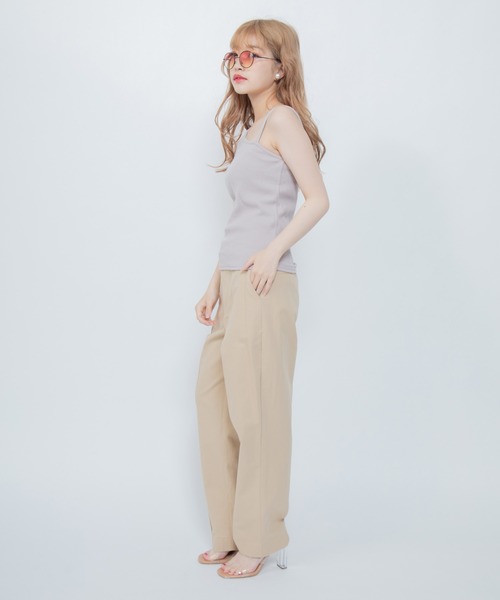 Mysa&Liina(ミーサリーナ)の「アシメリブキャミタンクトップ(タンクトップ・レディース・ブラック/アイボリー/カーキ/グレイッシュベージュ・M)」の11枚目の写真