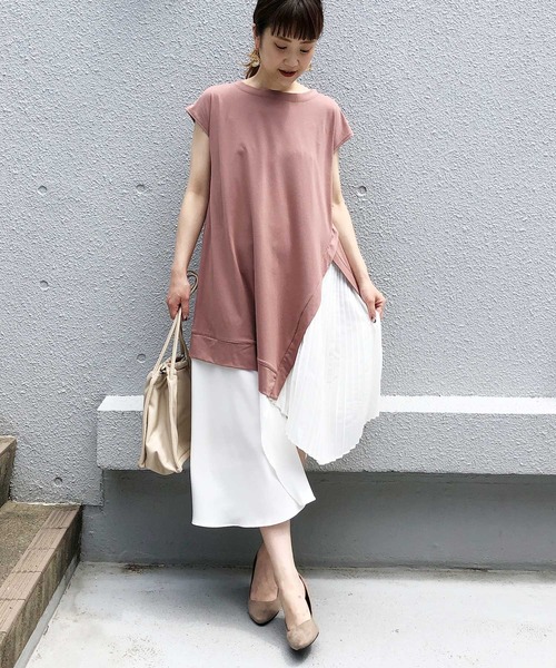 PICCIN(ピッチン)の「アシメ&レイヤードワンピース(ワンピース・レディース・ベージュ/ブラック/ピンク・L/M)」の3枚目の写真