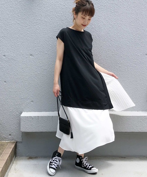 PICCIN(ピッチン)の「アシメ&レイヤードワンピース(ワンピース・レディース・ベージュ/ブラック/ピンク・L/M)」の7枚目の写真