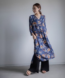 miniyu | 《WEB限定》アンティークフラワー和柄調・ワンピース(ワンピース)