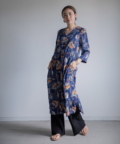 miniyu（ミニュウ）の「《WEB限定》アンティークフラワー和柄調・ワンピース（ワンピース・レディース・ブラック/ネイビー・FREE）」の11枚目の写真