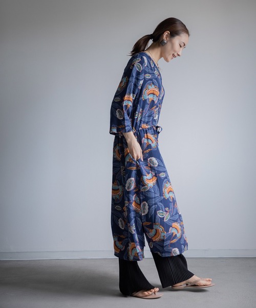 miniyu（ミニュウ）の「《WEB限定》アンティークフラワー和柄調・ワンピース（ワンピース・レディース・ブラック/ネイビー・FREE）」の12枚目の写真