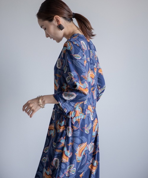 miniyu（ミニュウ）の「《WEB限定》アンティークフラワー和柄調・ワンピース（ワンピース・レディース・ブラック/ネイビー・FREE）」の17枚目の写真