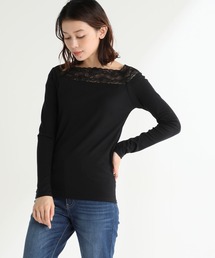 Honeys（ハニーズ）の「あったかレーススクエアＴ（Tシャツ/カットソー）」