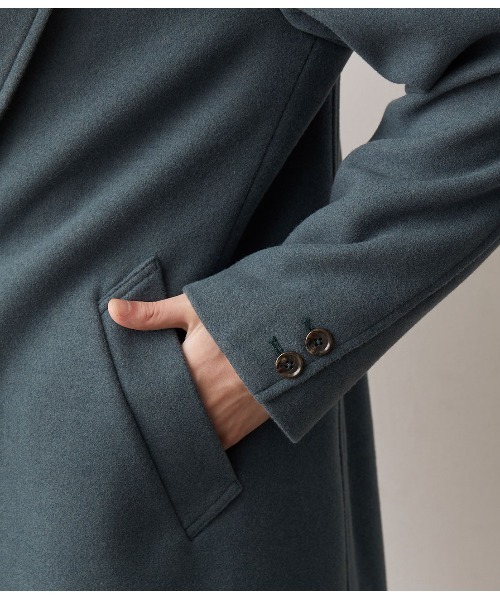 ブラック チェスターコート ウール混紡 tk.TAKEO KIKUCHI チェスターコート コート ウール混チェスター