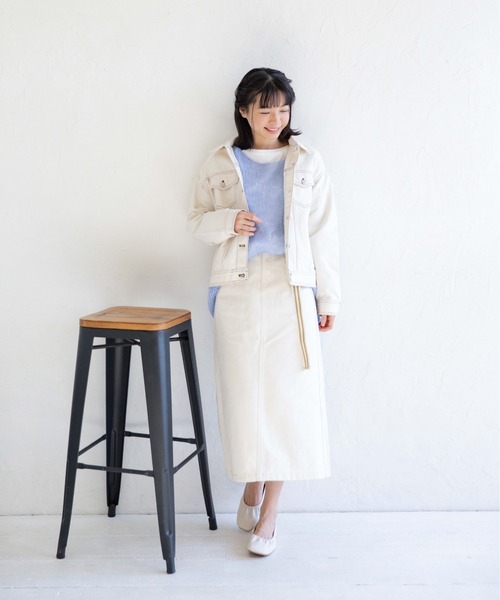 Mysa&Liina（ミーサリーナ）の「ベルト付きセミタイトスカート（デニムスカート・レディース・ブラック/サックスブルー/インディゴブルー/ブルー/アイボリー/サンドベージュ/ケミカルウォッシュ・M）」の17枚目の写真