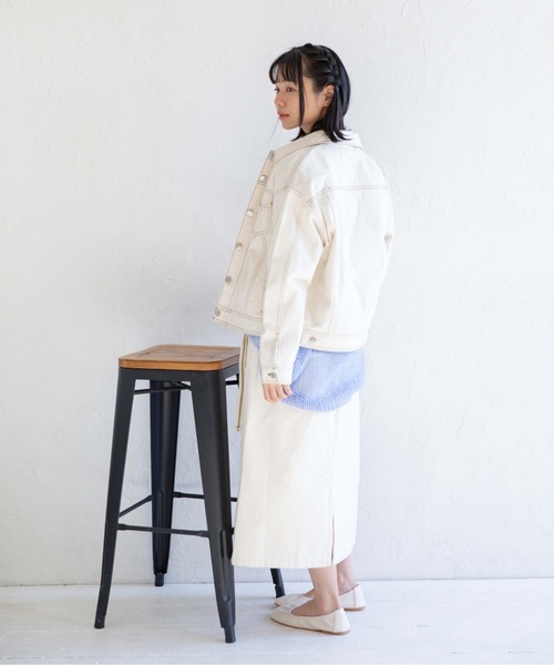 Mysa&Liina（ミーサリーナ）の「ベルト付きセミタイトスカート（デニムスカート・レディース・ブラック/サックスブルー/インディゴブルー/ブルー/アイボリー/サンドベージュ/ケミカルウォッシュ・M）」の18枚目の写真