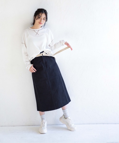 Mysa&Liina（ミーサリーナ）の「ベルト付きセミタイトスカート（デニムスカート・レディース・ブラック/サックスブルー/インディゴブルー/ブルー/アイボリー/サンドベージュ/ケミカルウォッシュ・M）」の20枚目の写真