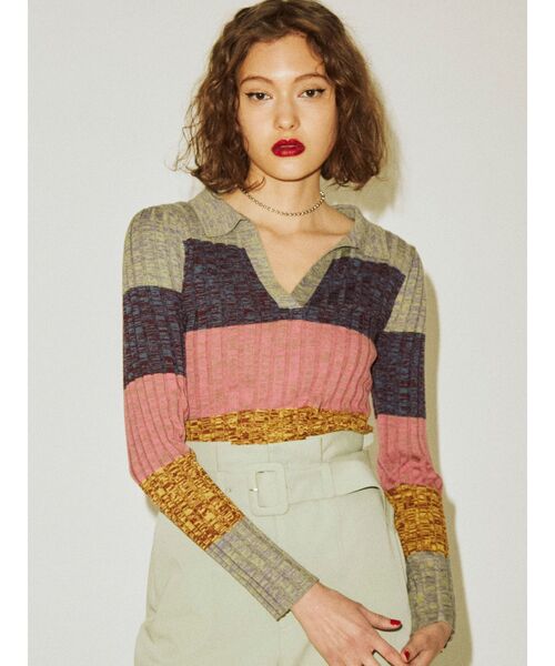 jouetie（ジュエティ）の「ベーシックスキッパーニット（ニット/セーター・レディース・ブラック/パープル/ピンク/グリーン・MEDIUM）」の3枚目の写真