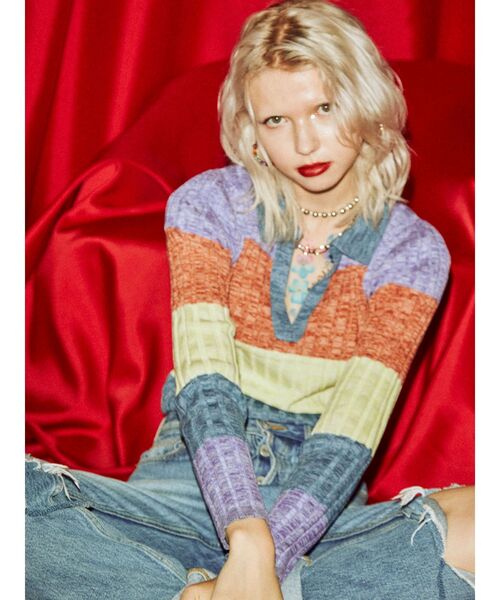 jouetie（ジュエティ）の「ベーシックスキッパーニット（ニット/セーター・レディース・ブラック/パープル/ピンク/グリーン・MEDIUM）」の8枚目の写真