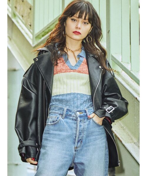 jouetie（ジュエティ）の「ベーシックスキッパーニット（ニット/セーター・レディース・ブラック/パープル/ピンク/グリーン・MEDIUM）」の10枚目の写真