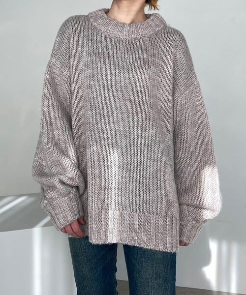 c.u.l(シーユーエル)の「【c.u.l】モヘアタッチ ニットプルオーバー culz9(ニット/セーター・レディース・グリーン/グレイッシュベージュ・FREE)」の12枚目の写真