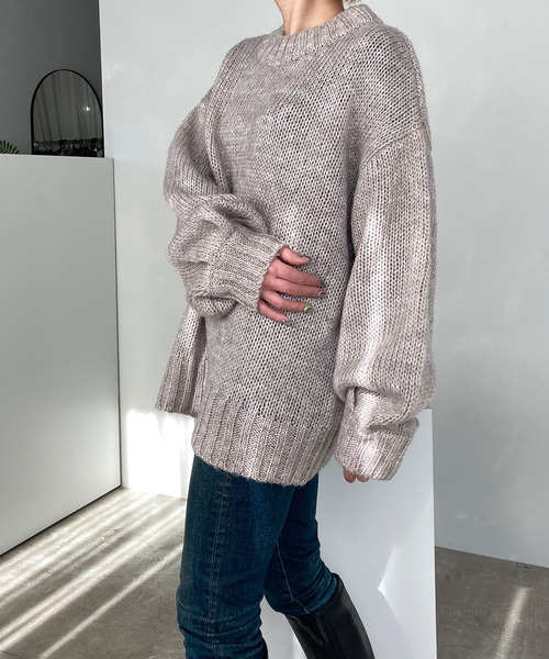 c.u.l(シーユーエル)の「【c.u.l】モヘアタッチ ニットプルオーバー culz9(ニット/セーター・レディース・グリーン/グレイッシュベージュ・FREE)」の16枚目の写真