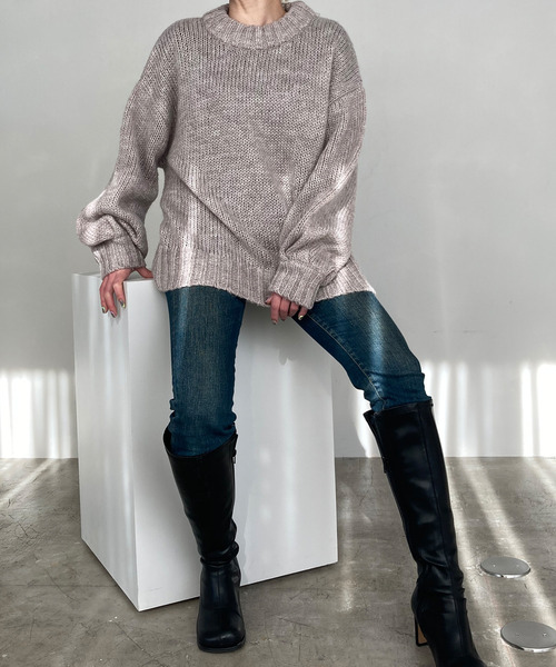 c.u.l(シーユーエル)の「【c.u.l】モヘアタッチ ニットプルオーバー culz9(ニット/セーター・レディース・グリーン/グレイッシュベージュ・FREE)」の20枚目の写真