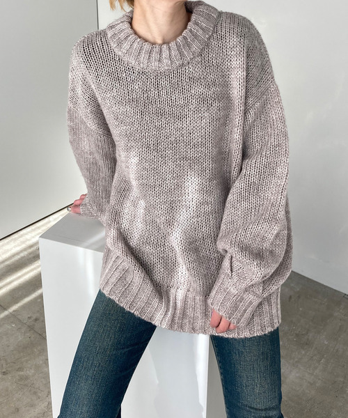 c.u.l(シーユーエル)の「【c.u.l】モヘアタッチ ニットプルオーバー culz9(ニット/セーター・レディース・グリーン/グレイッシュベージュ・FREE)」の3枚目の写真