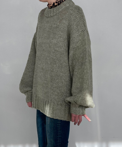 c.u.l(シーユーエル)の「【c.u.l】モヘアタッチ ニットプルオーバー culz9(ニット/セーター・レディース・グリーン/グレイッシュベージュ・FREE)」の9枚目の写真