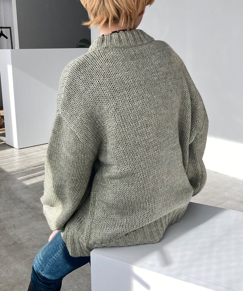 c.u.l(シーユーエル)の「【c.u.l】モヘアタッチ ニットプルオーバー culz9(ニット/セーター・レディース・グリーン/グレイッシュベージュ・FREE)」の21枚目の写真