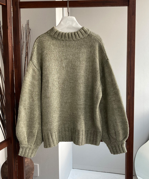 c.u.l(シーユーエル)の「【c.u.l】モヘアタッチ ニットプルオーバー culz9(ニット/セーター・レディース・グリーン/グレイッシュベージュ・FREE)」の15枚目の写真