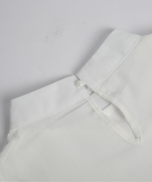 La-gemme(ラジェム)の「ボリュームレース袖スタンドカラートップス(シャツ/ブラウス・レディース・ホワイト/ブラック/ピンク/カーキブラウン・M/L)」の12枚目の写真